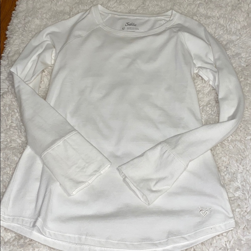 Justice Girls White Long Sleeve